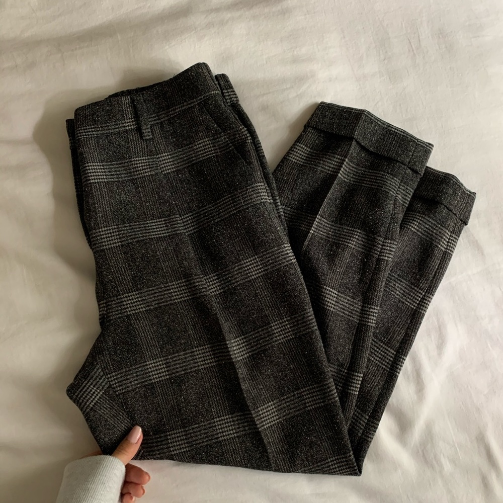 Plaid Cigarette Pants